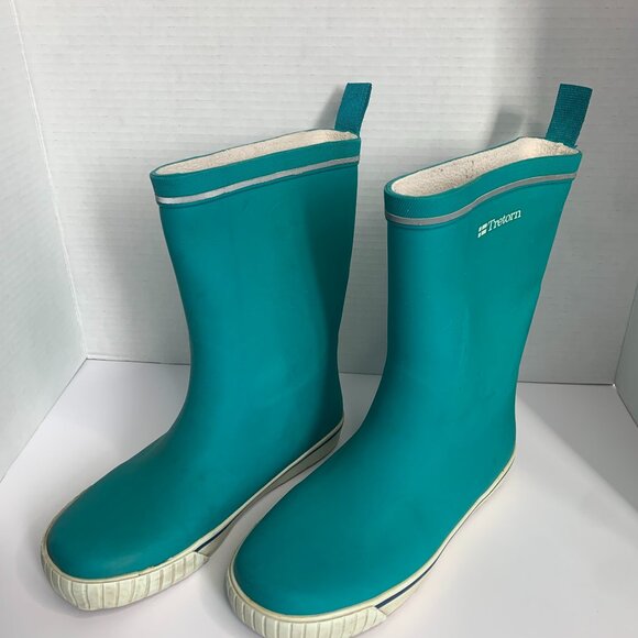 Tretorn Womens Fleece Lined Teal Rain Boots - Picture 1 of 6